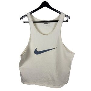 Vintage 90s Nike Sportswear Big Swoosh Streetwear White Tank Top Shirt Size L